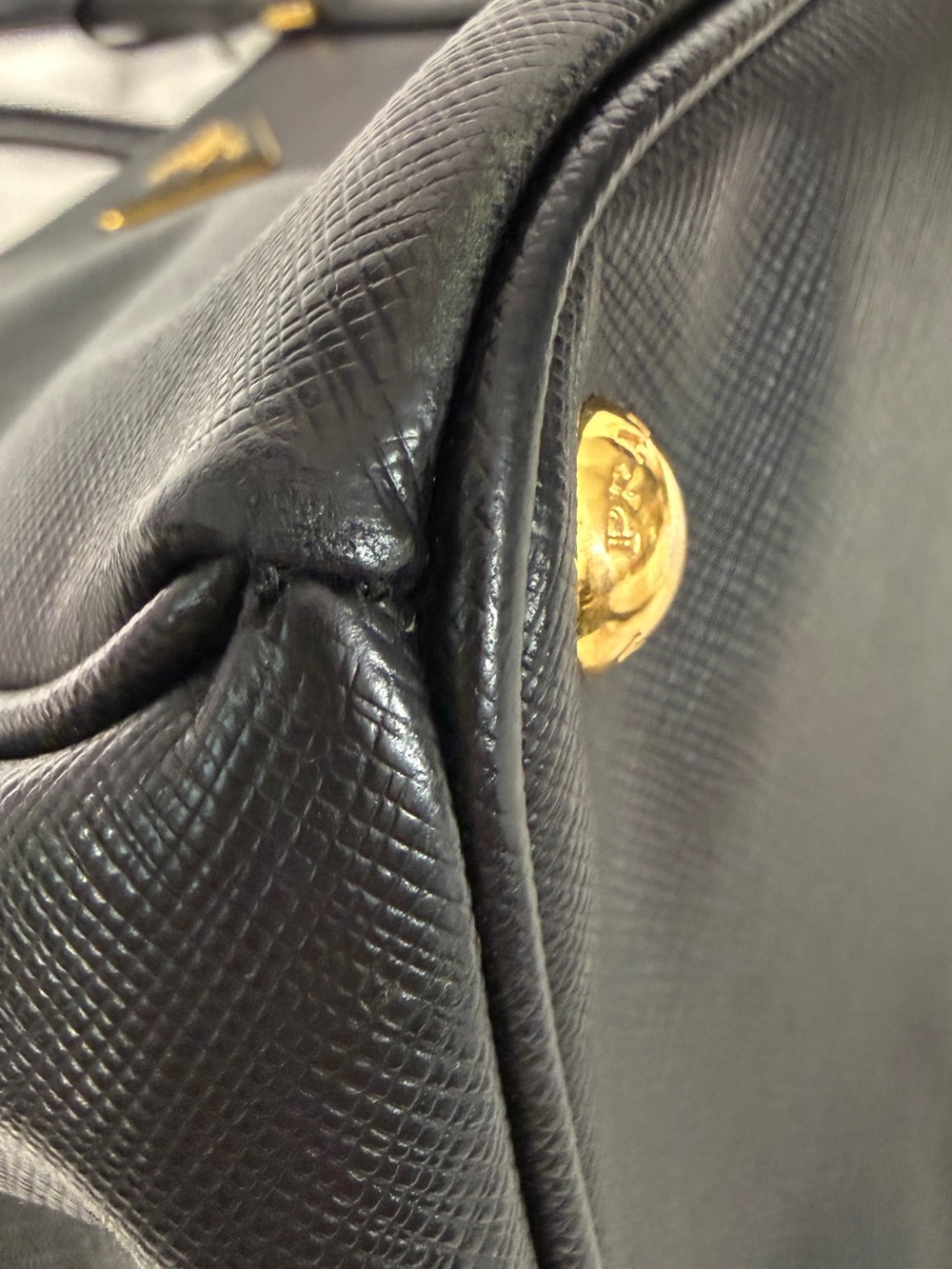 Prada Black Saffiano Leather Galleria Satchel with Gold Hardware - Picture 11 of 14